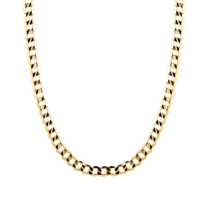 Goldsmiths 9ct Yellow Gold Hollow Curb 24 Inch Chain