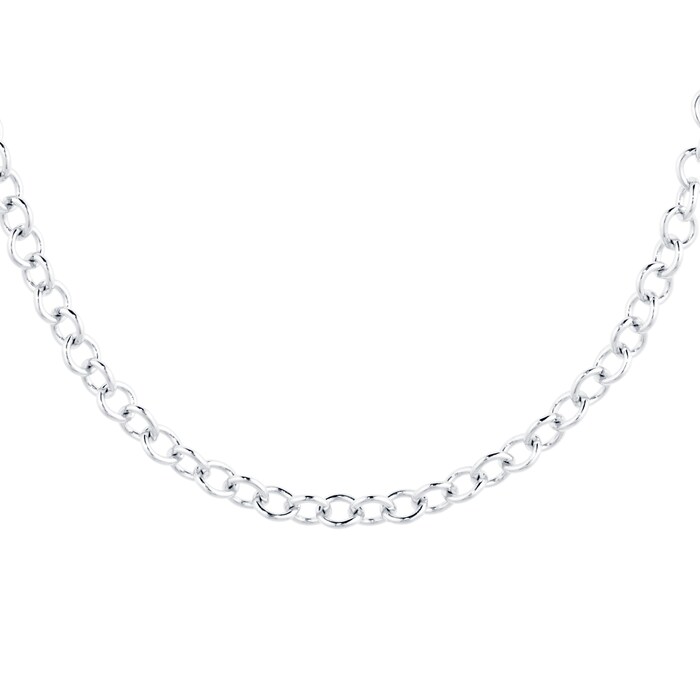 Goldsmiths 9ct White Gold 61cm (24") Oval Belcher Chain