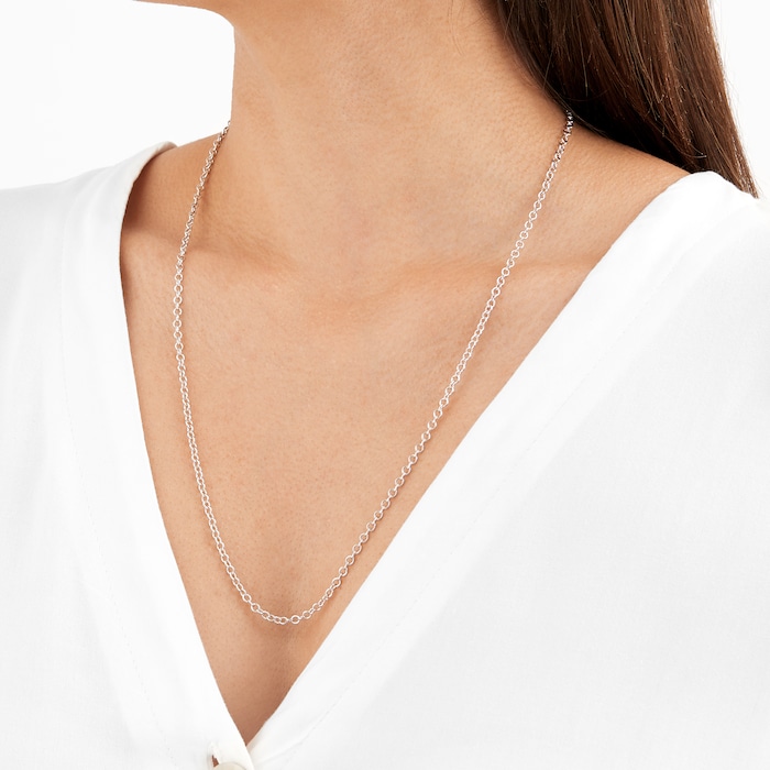 Goldsmiths 9ct White Gold 61cm (24") Oval Belcher Chain