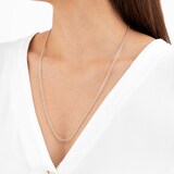 Goldsmiths 9ct White Gold 61cm (24") Oval Belcher Chain