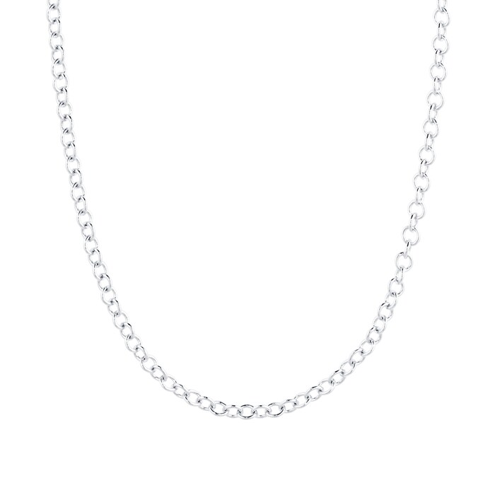 Goldsmiths 9ct White Gold 61cm (24") Oval Belcher Chain