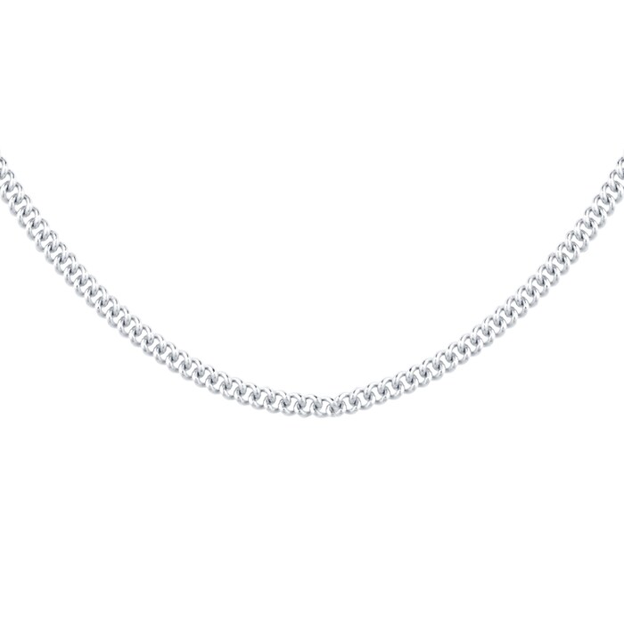 Goldsmiths 9ct White Gold Closed Curb Chain
