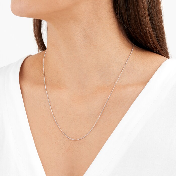 Goldsmiths 9ct White Gold Closed Curb Chain