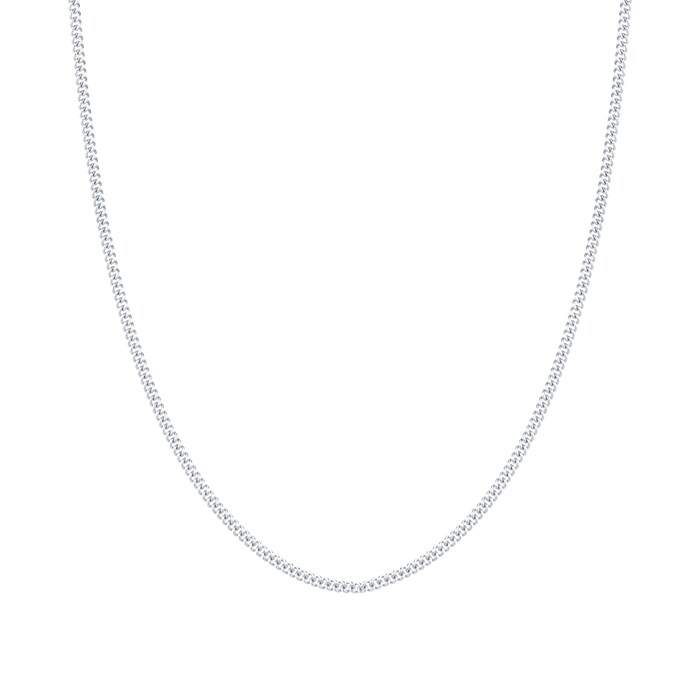 Goldsmiths 9ct White Gold Closed Curb Chain
