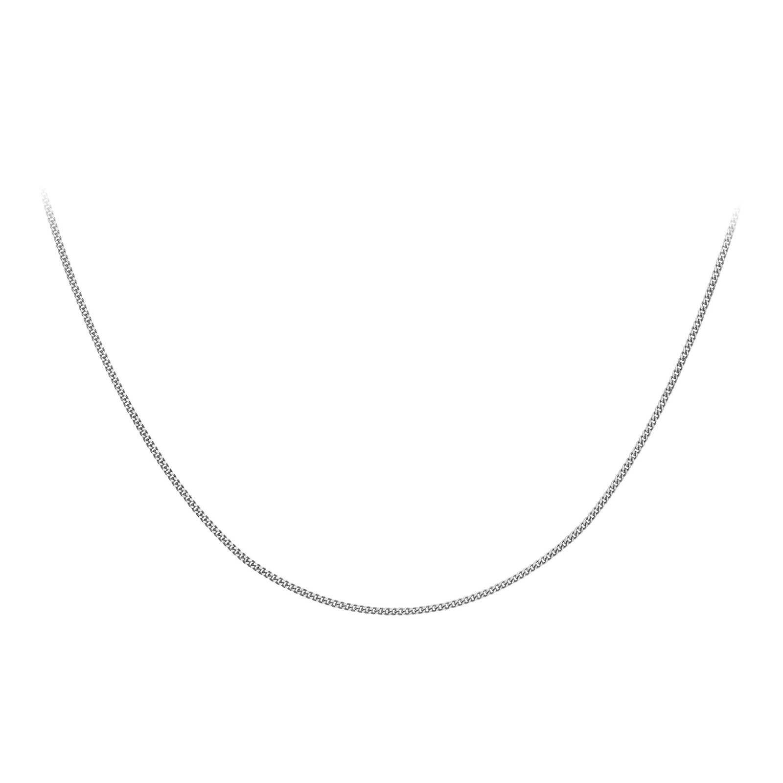 Goldsmiths 9ct White Gold Curb 16 Inch Necklace