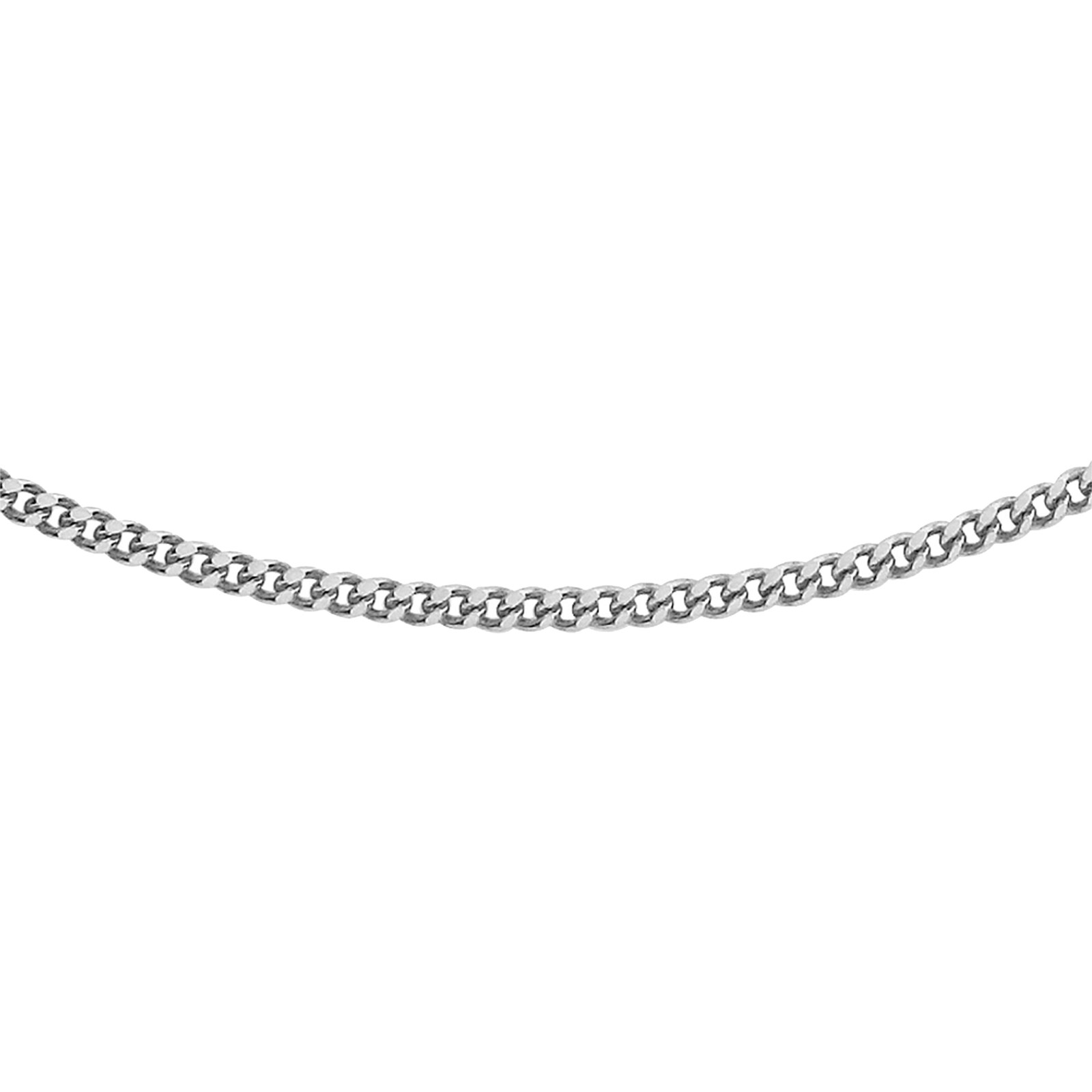 Goldsmiths 9ct White Gold Curb 16 Inch Necklace