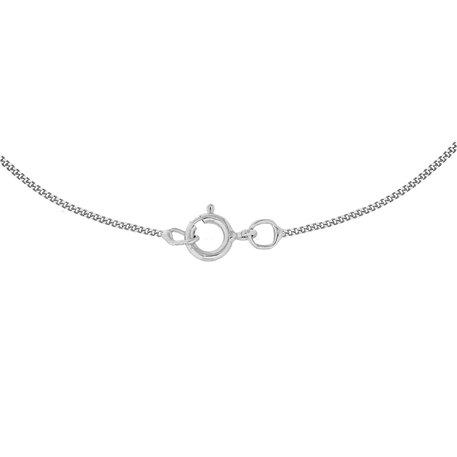 Goldsmiths 9ct White Gold Curb 16 Inch Necklace