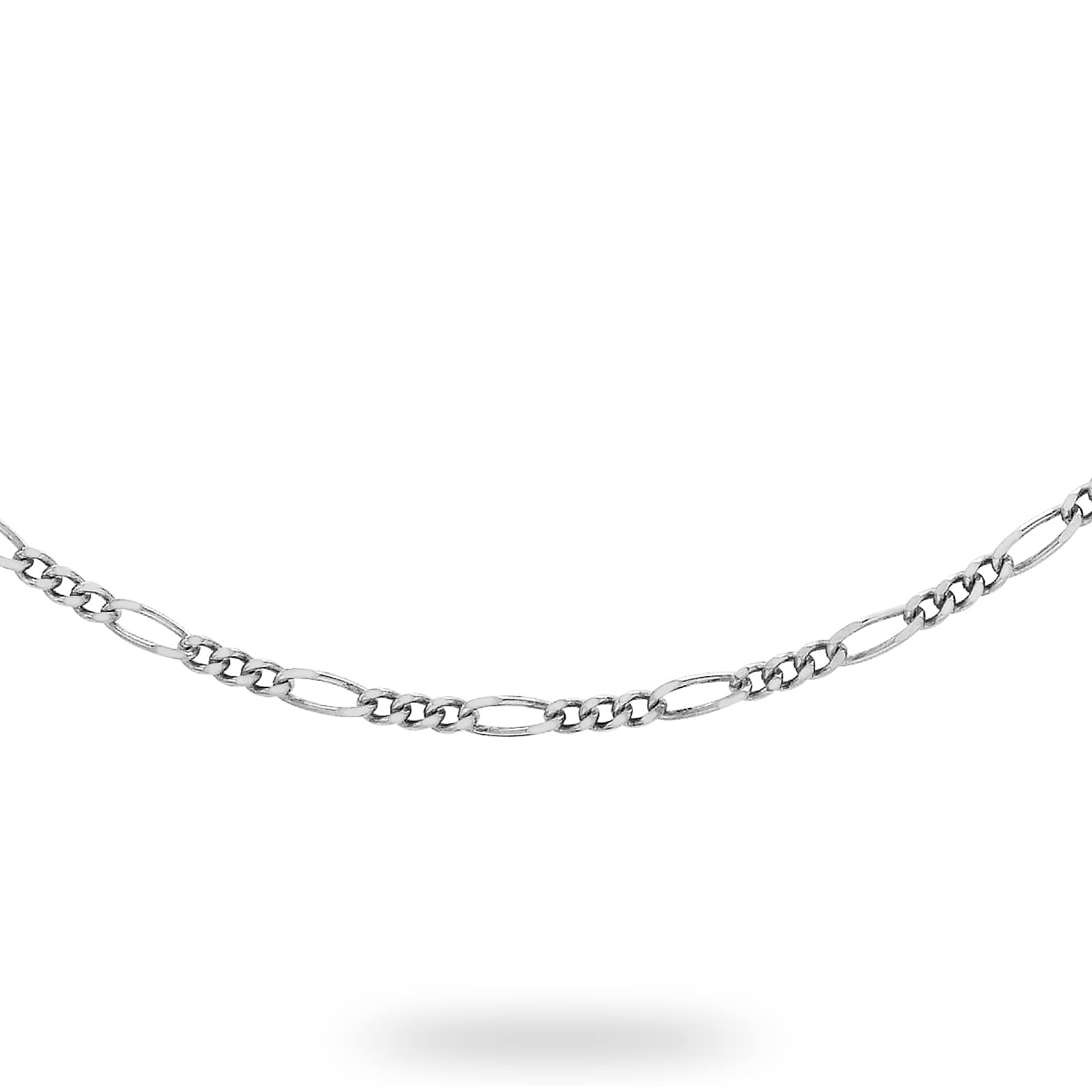 Figaro chain hot sale white gold