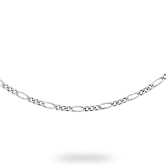 Goldsmiths 9ct White Gold Figaro Necklace