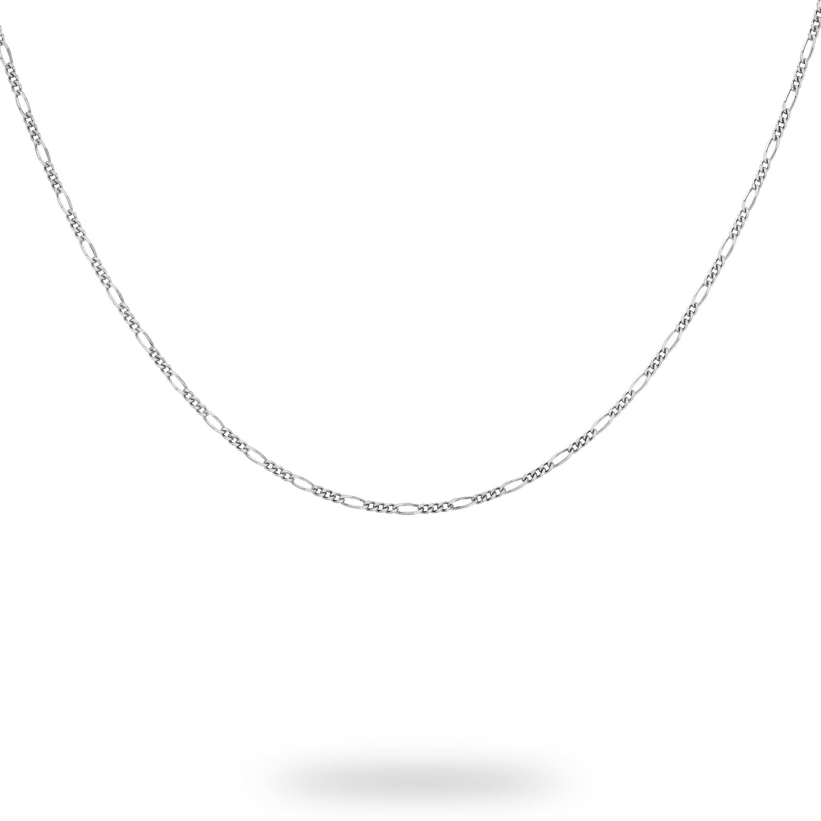 Goldsmiths 9ct White Gold Figaro Necklace