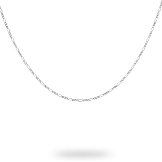 Goldsmiths 9ct White Gold Figaro Necklace