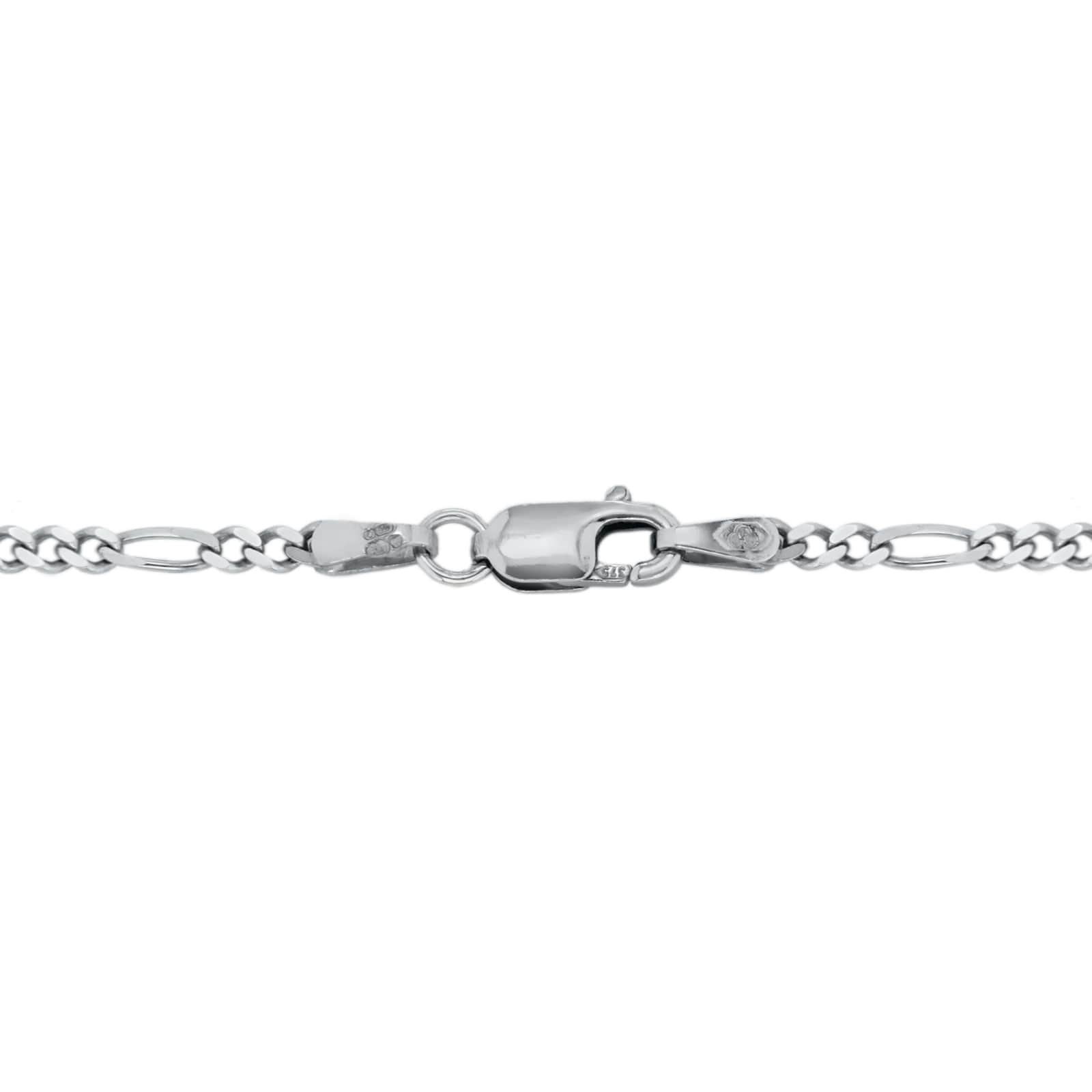 Goldsmiths 9ct White Gold Figaro Necklace 5.15.0033 | Goldsmiths