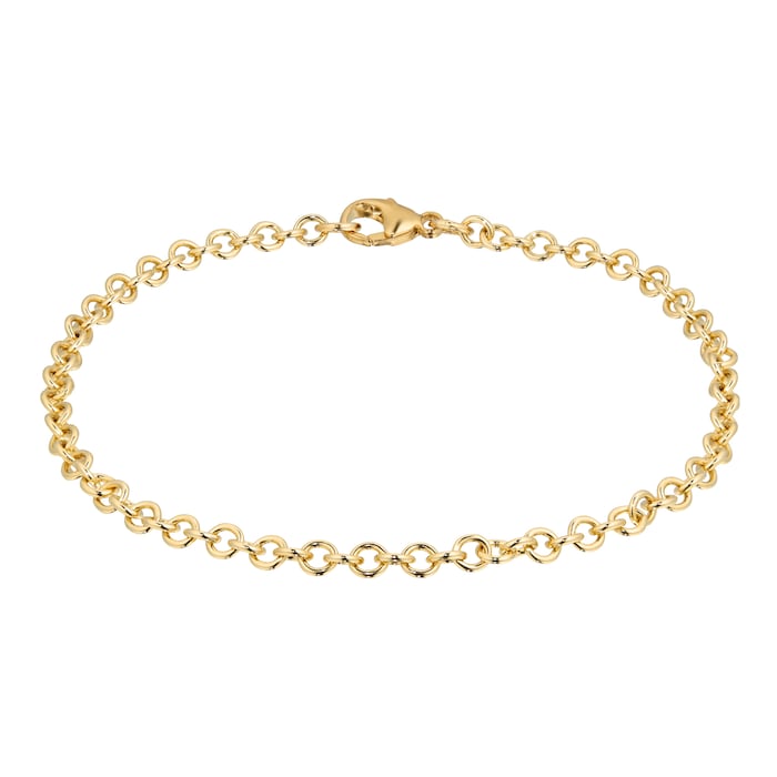 Goldsmiths 9ct Yellow Gold Trace Chain Bracelet