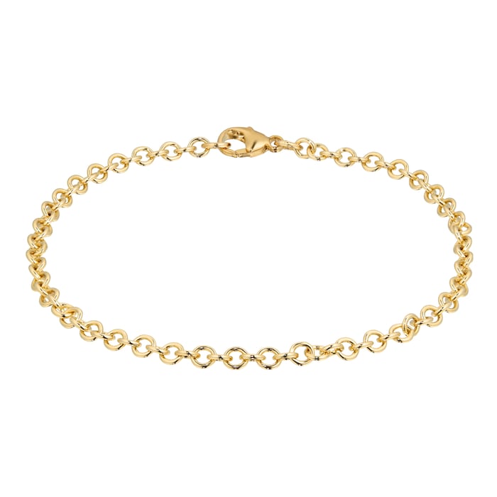 Goldsmiths 9ct Yellow Gold Trace Chain Bracelet