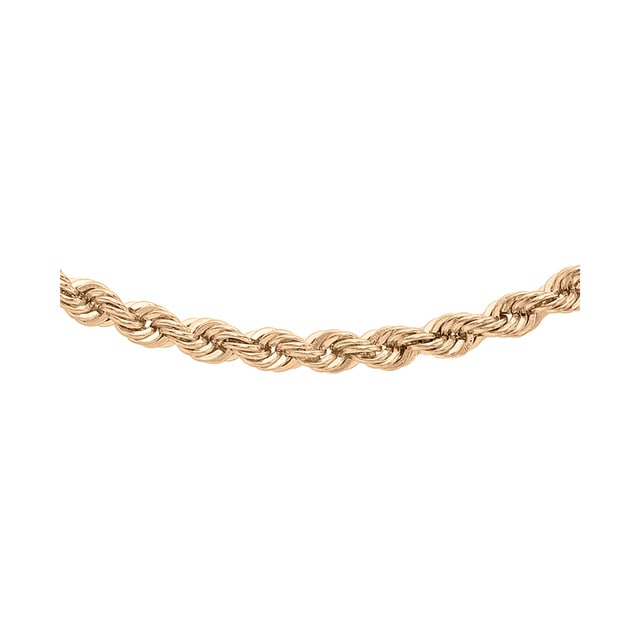 Goldsmiths 9 Carat Rose Gold Rope Chain 18 Inch