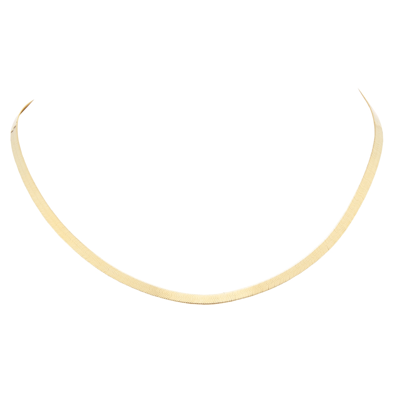 Goldsmiths 18ct Yellow Gold Thin Herringbone Hollow Chain Goldsmiths 18ct Yellow Gold Thin Herringbone Hollow Chain