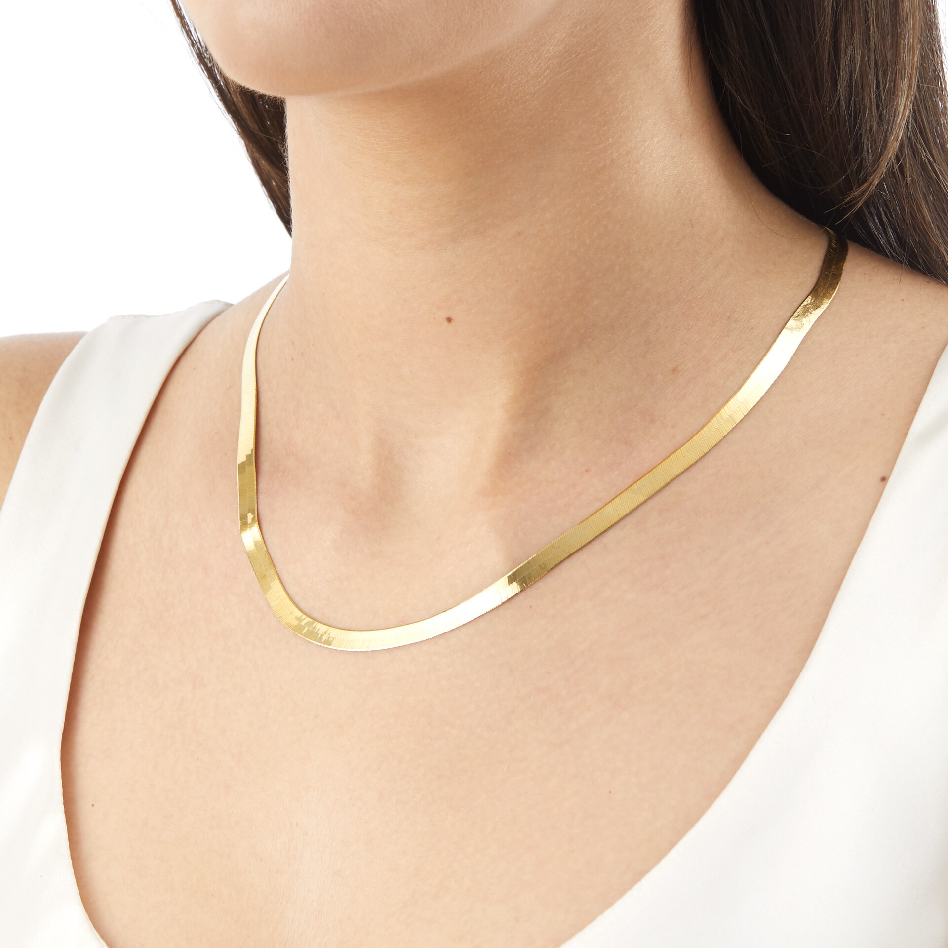 Goldsmiths 18ct Yellow Gold Thick Herringbone 18inch Chain