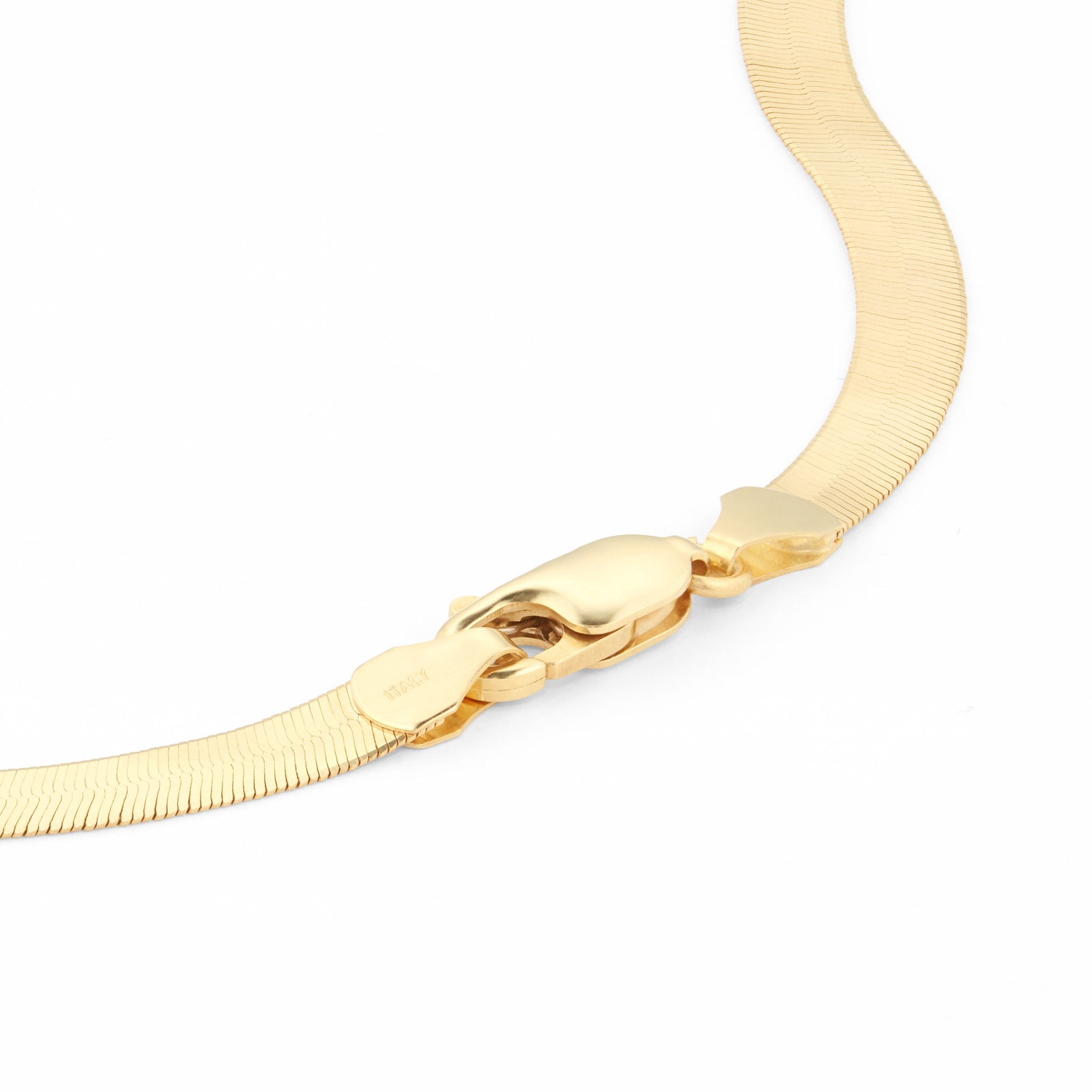 18k stamped gold Thick herringbone chain necklace 30 deals inch