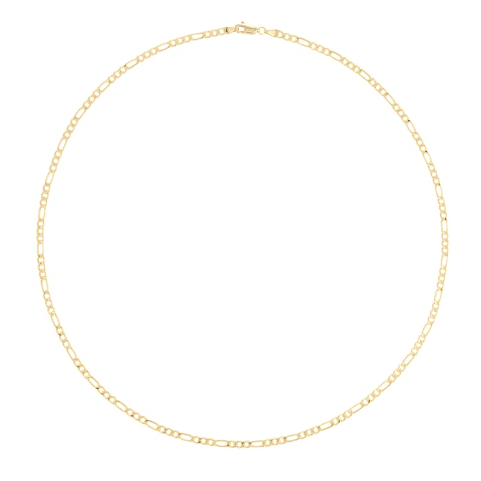 Goldsmiths 9ct Yellow Gold Thin Hollow Figaro Chain