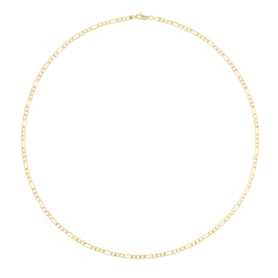 Goldsmiths 9ct Yellow Gold Thin Hollow Figaro Chain