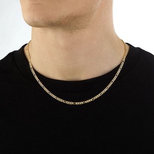 Goldsmiths 9ct Yellow Gold Thin Hollow Figaro Chain