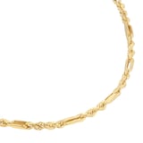 Goldsmiths 9ct Yellow Gold Hollow Diamond Cut Figaro Chain Necklace
