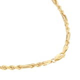 Goldsmiths 9ct Yellow Gold Hollow Diamond Cut Figaro Chain Necklace