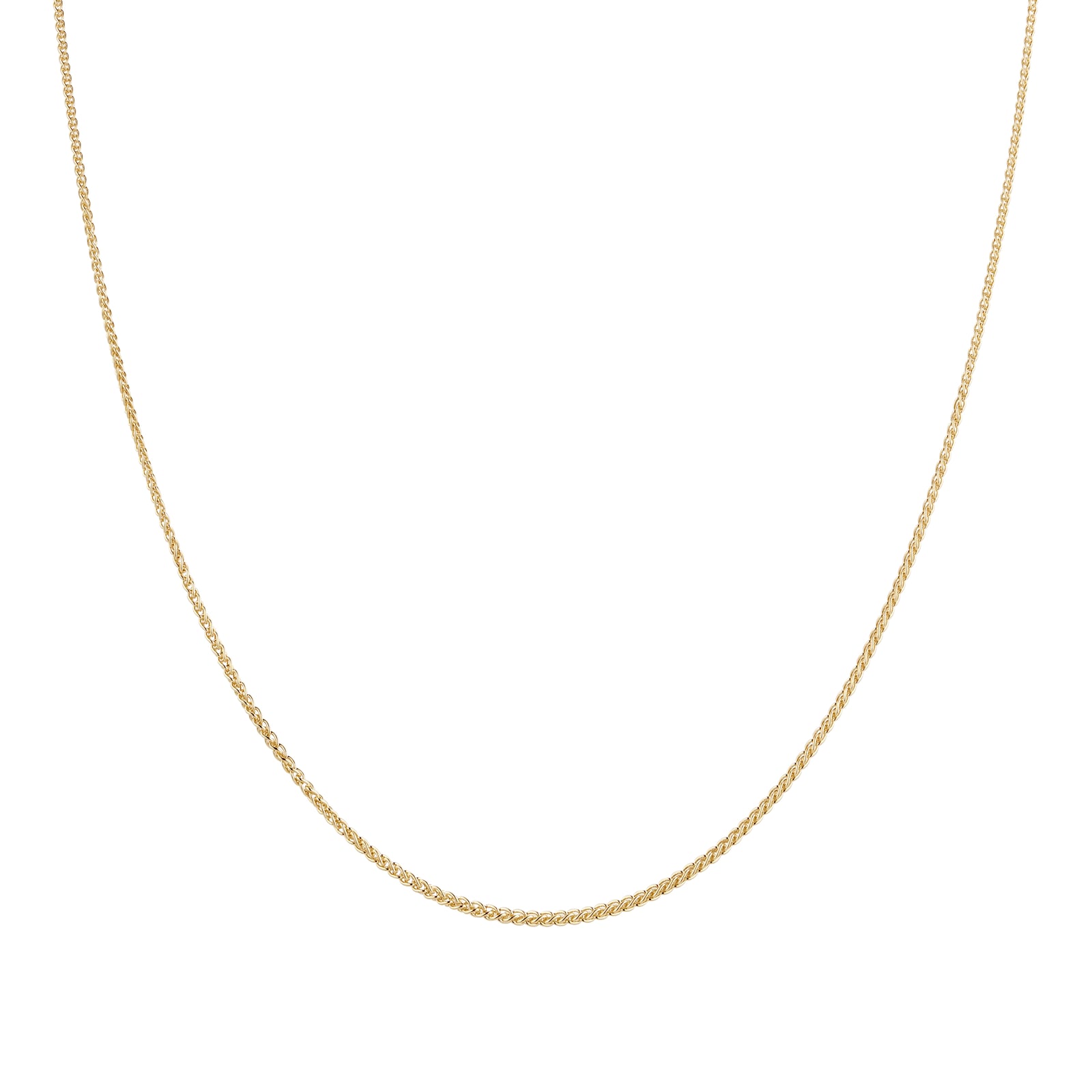 Goldsmiths 9ct Yellow Gold Spiga 18 Inch Necklace 1.19.3814 | Goldsmiths