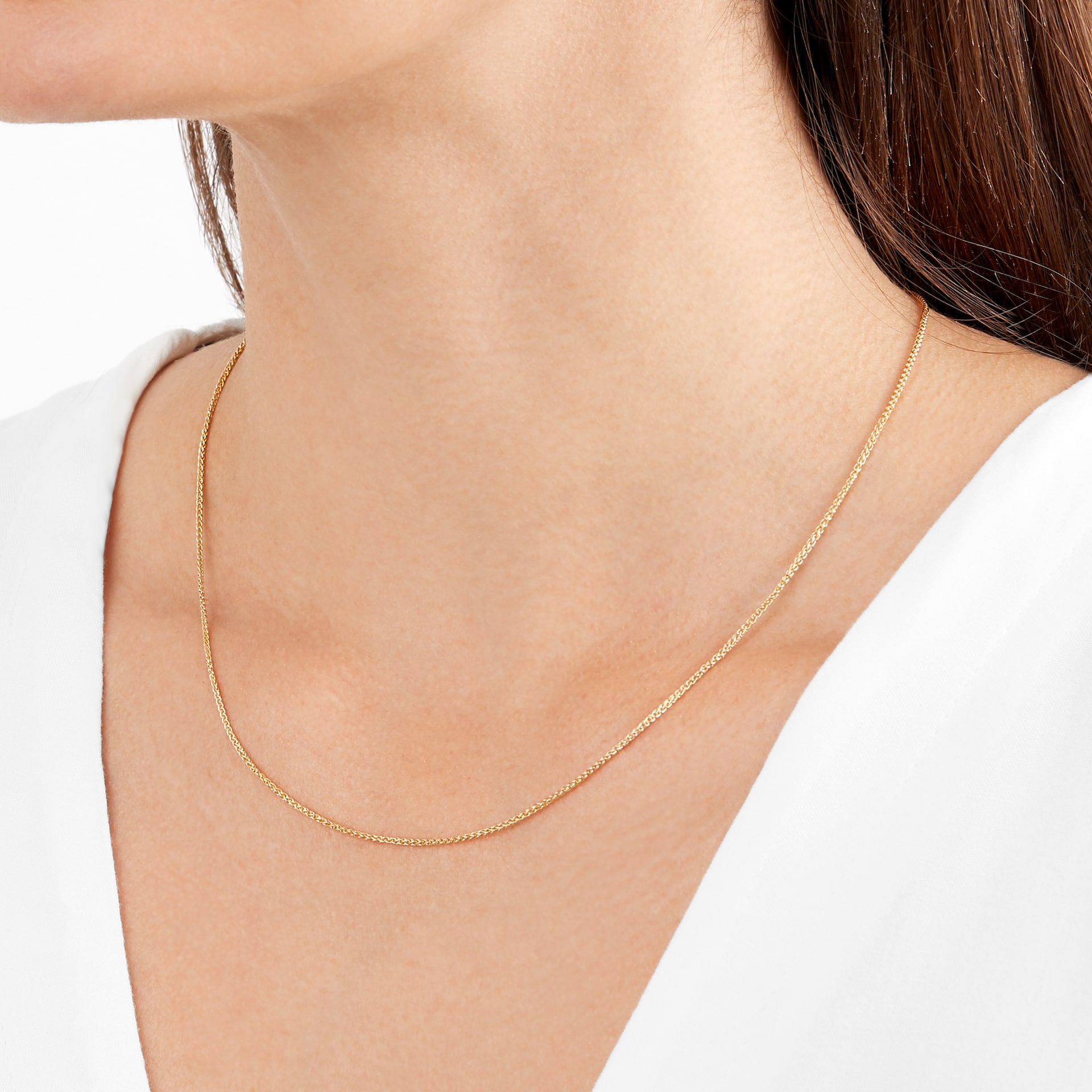 Goldsmiths 9ct Yellow Gold Spiga 18 Inch Necklace Goldsmiths 9ct Yellow Gold Spiga 18 Inch Necklace