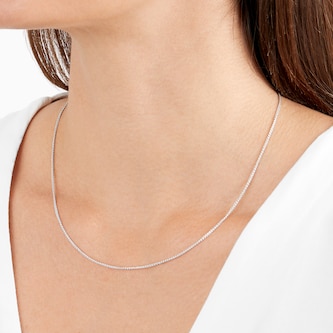 Goldsmiths 9ct White Gold Spiga 18 Inch Necklace