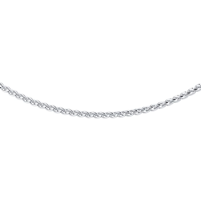 Goldsmiths 9ct White Gold Spiga 18 Inch Necklace