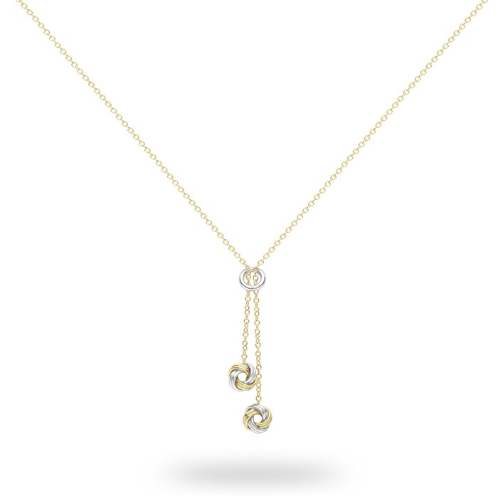 Goldsmiths 9ct Bicolour Gold Knot Necklace