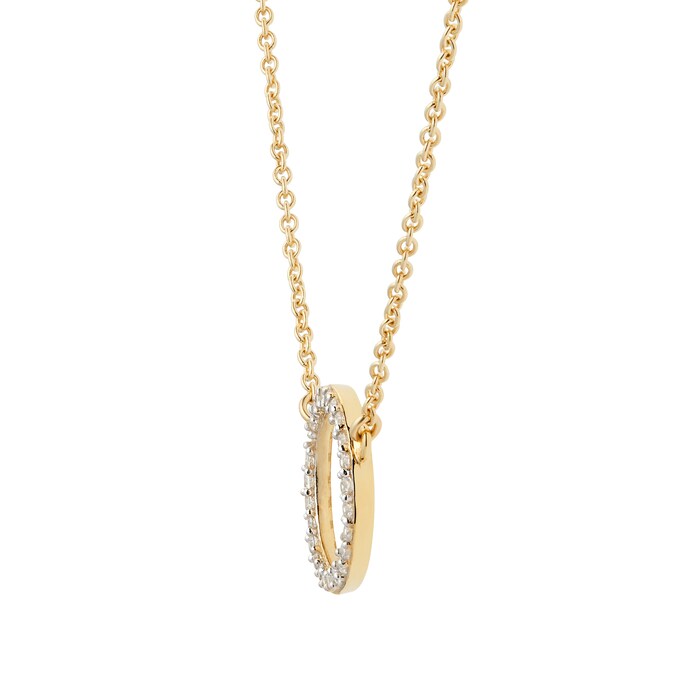 Goldsmiths 9ct Yellow Gold Cubic Zirconia Circle Necklace