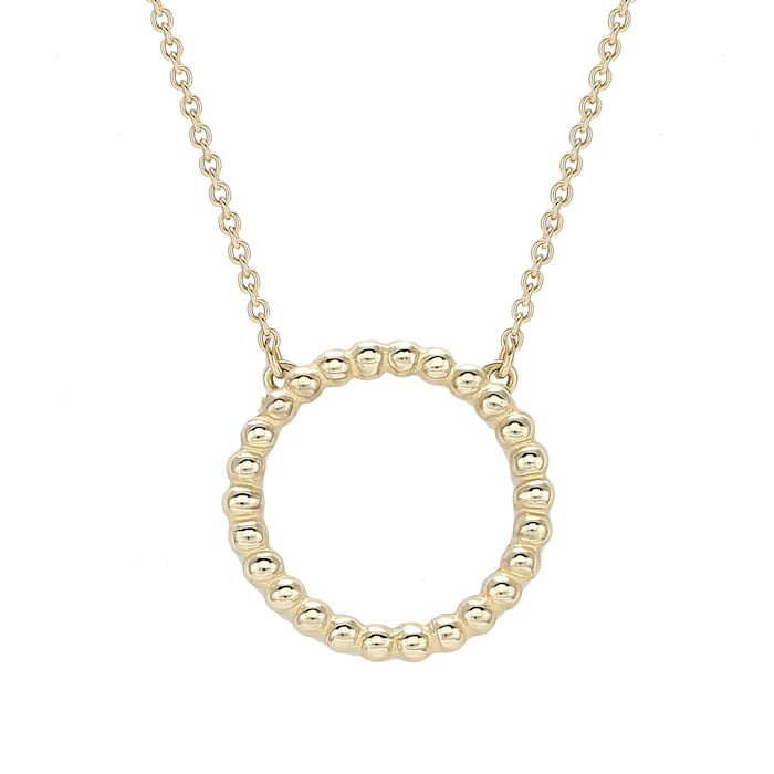 Goldsmiths 9ct Yellow Gold Beaded Necklace