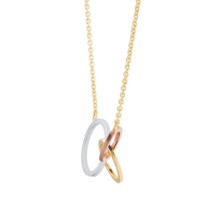 Goldsmiths 9ct Tricolour Gold Linked Necklace