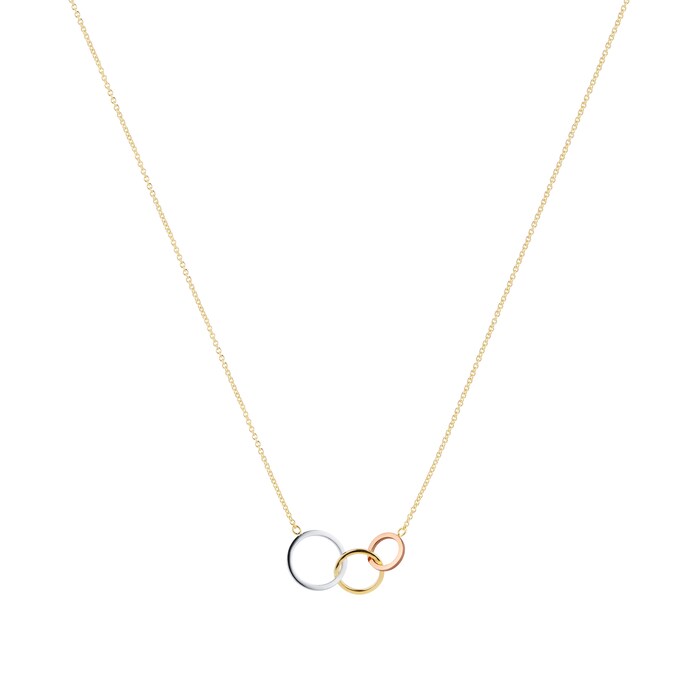 Goldsmiths 9ct Tricolour Gold Linked Necklace