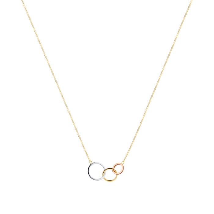 Goldsmiths 9ct Tricolour Gold Linked Necklace