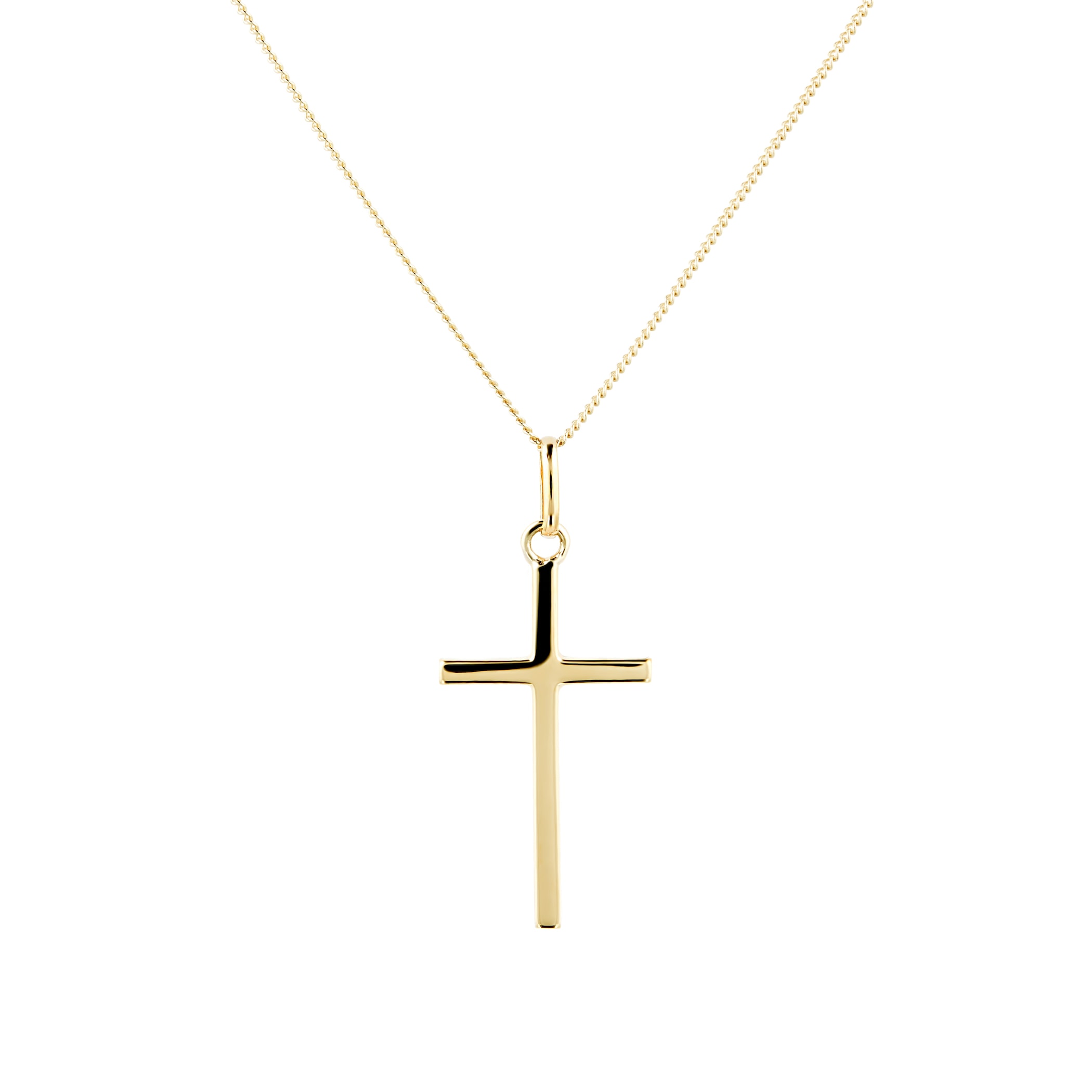 Goldsmiths 9ct Yellow Gold Solid Cross Pendant Goldsmiths 9ct Yellow Gold Solid Cross Pendant