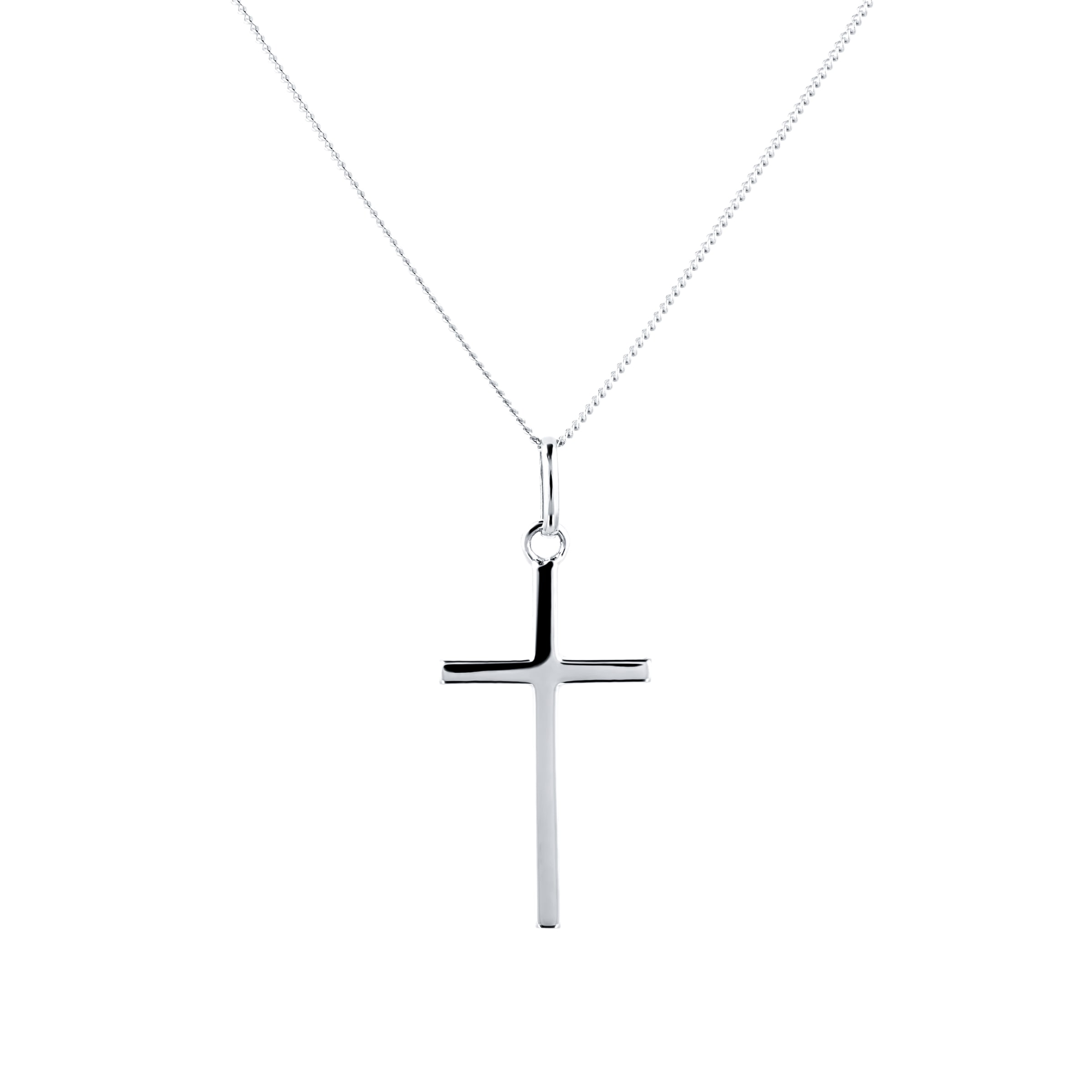 White Gold Cross Pendant– Jewellerykings