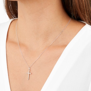 Goldsmiths 9ct White Gold Cross Pendant