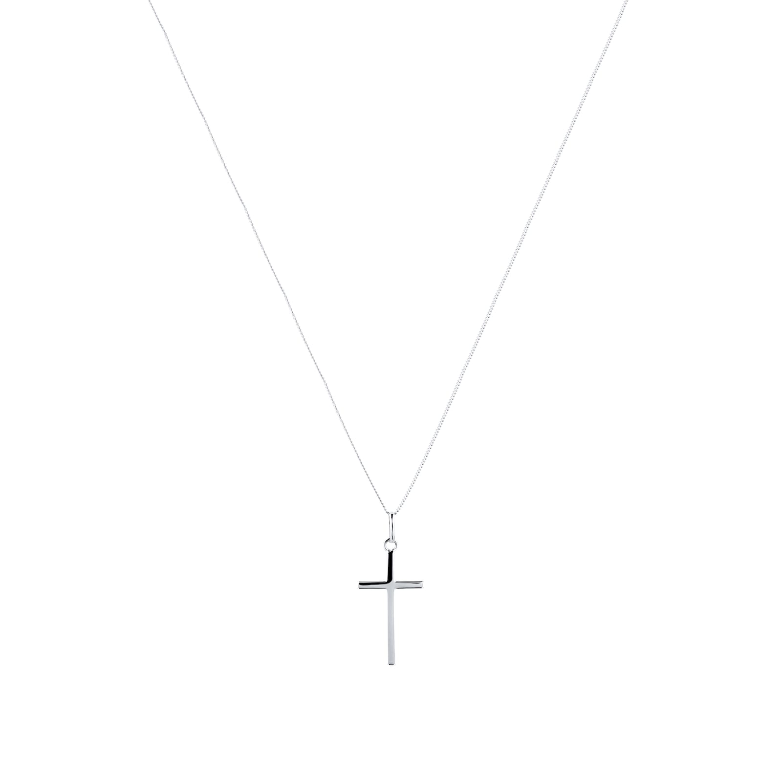 Goldsmiths 9ct White Gold Cross Pendant W10FCGS18CR43 Goldsmiths