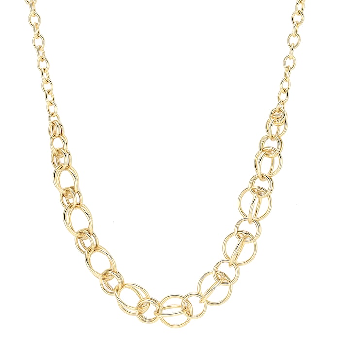 Goldsmiths 9ct Yellow Gold Graduated Circle Necklace