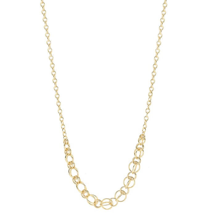 Goldsmiths 9ct Yellow Gold Graduated Circle Necklace