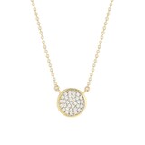 Goldsmiths 9ct Yellow Gold Cubic Zirconia Pave Circle Necklace