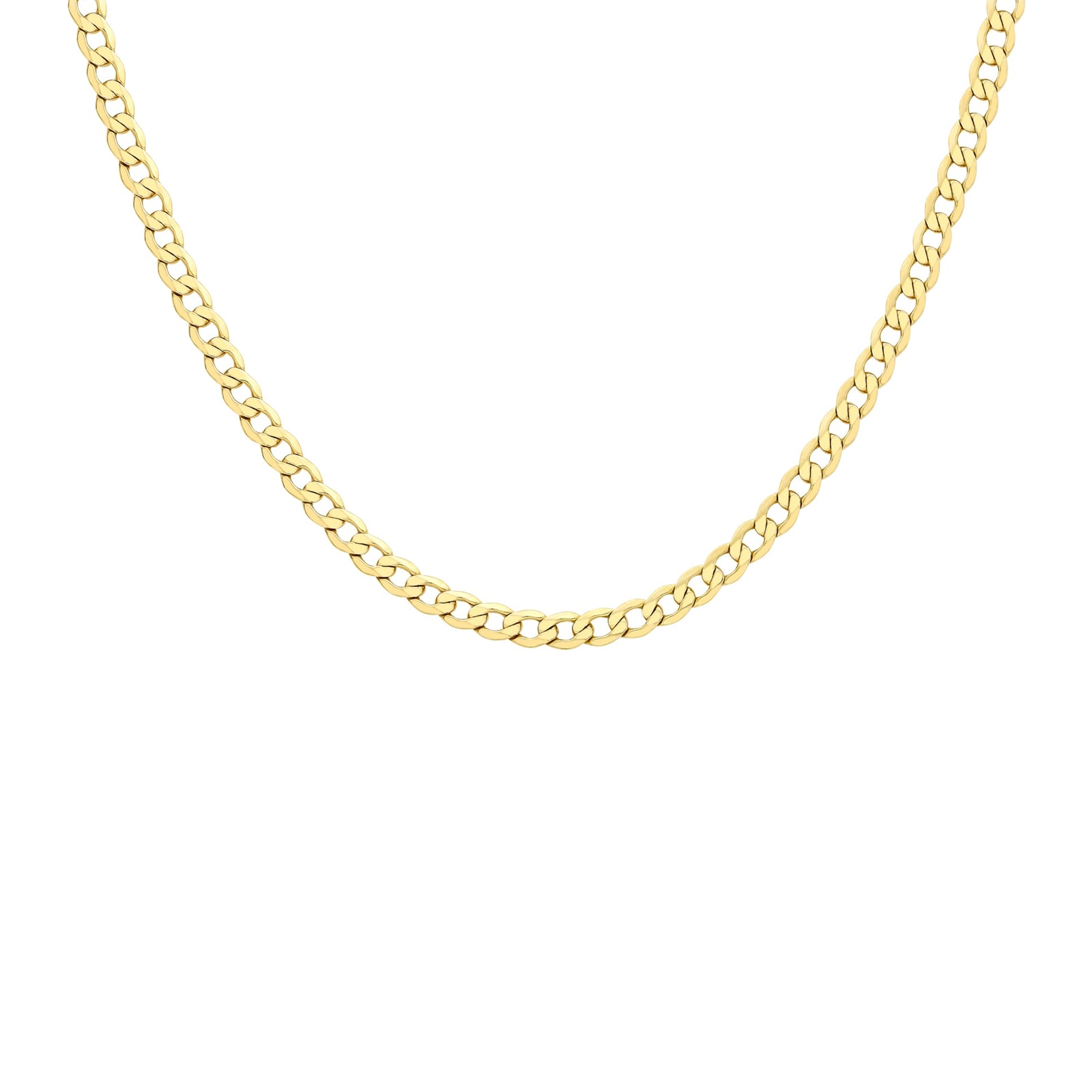 9ct Yellow Gold 6 Sided 20 Inch Curb Chain