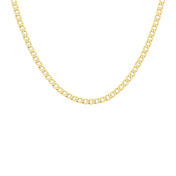 Goldsmiths 9ct Yellow Gold 6 Sided 20 Inch Curb Chain