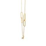 Goldsmiths 9ct Yellow Gold Rectangular Link Station Necklace
