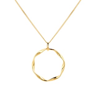 Goldsmiths 9ct Yellow Gold Fluid Circle Pendant