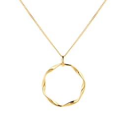 13150344 - 9ct Yellow Gold Fluid Circle Pendant