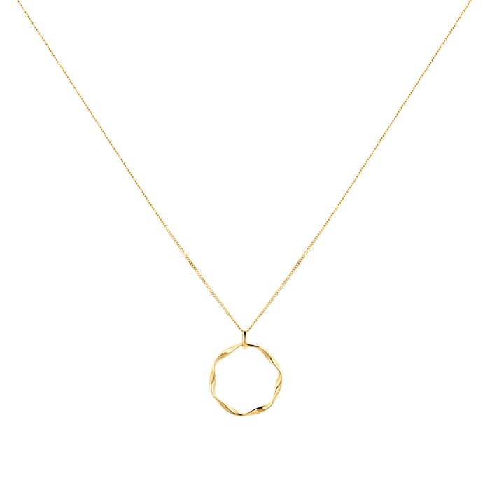 Goldsmiths 9ct Yellow Gold Fluid Circle Pendant